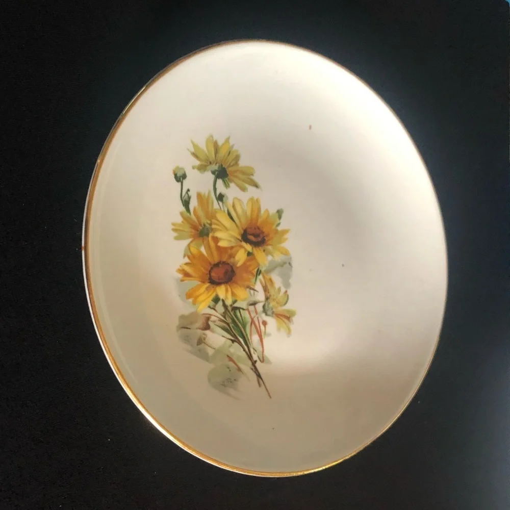 Vintage Black-Eyed Susans China Dessert Plate